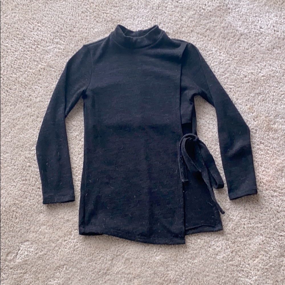 Black mock neck top